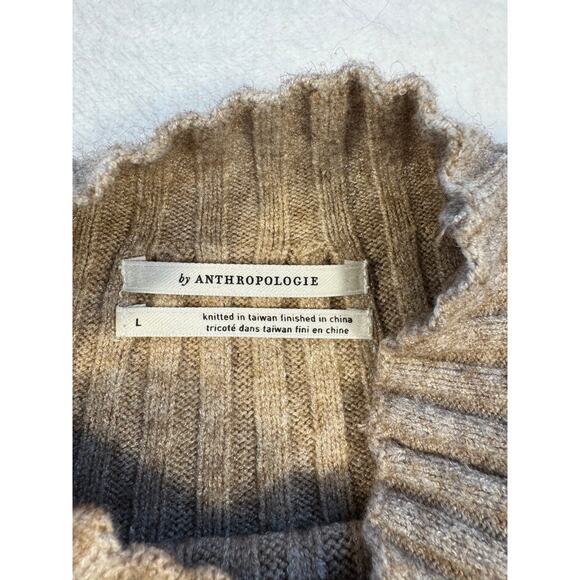 Anthropologie Heather Brown Knit Top Mock Neck Pullover Tuinc Sweater Large - Picture 7 of 10